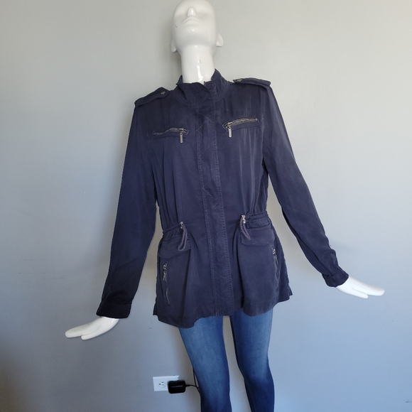 Max Jeans Utility Jacket in Navy, BNWT, Size M - Picture 2 of 9